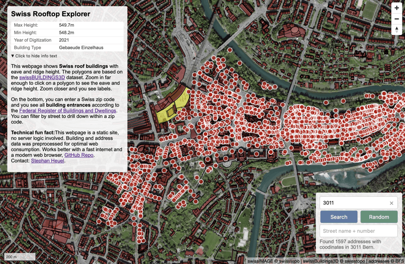 Screenshot of Swiss Rooftop Explorer